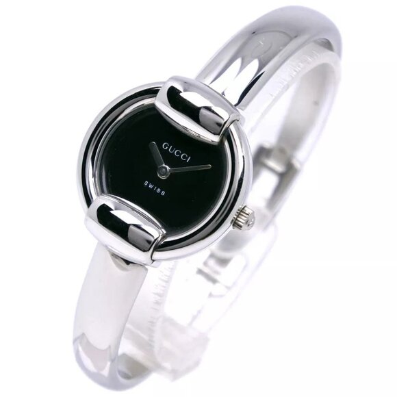GUCCI Watches 1400L blackDial Stainless Steel Quartz Analog display Women - Picture 1 of 14